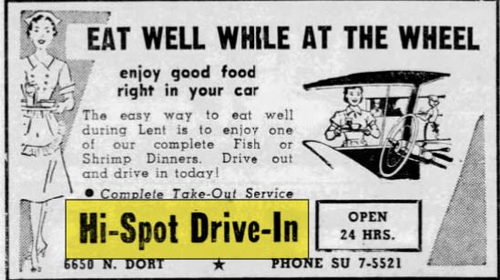 Hi-Spot Drive-In Restaurant - Mar 14 1957 Article